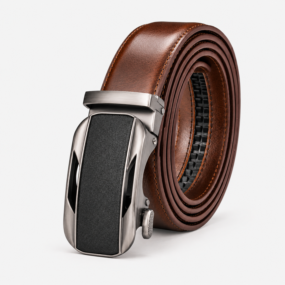 Ceinture À Cliquet En Cuir Véritable Avec Boucle Automatique