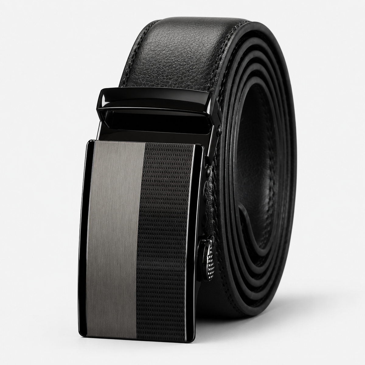Cran De Ceinture En Cuir Boucle Automatique Noir Homme Univers Ceinture