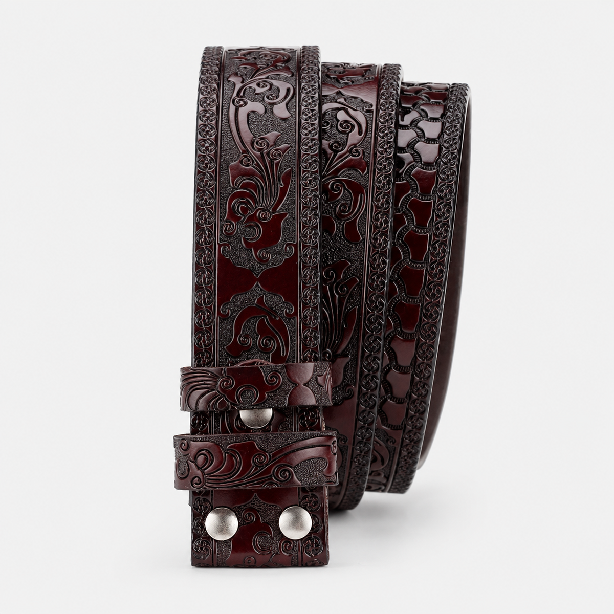 Sangle De Ceinture En Cuir Sans Boucle En Croûte Café Univers Ceinture