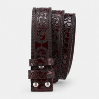 Sangle De Ceinture En Cuir Sans Boucle En Croûte Café Univers Ceinture