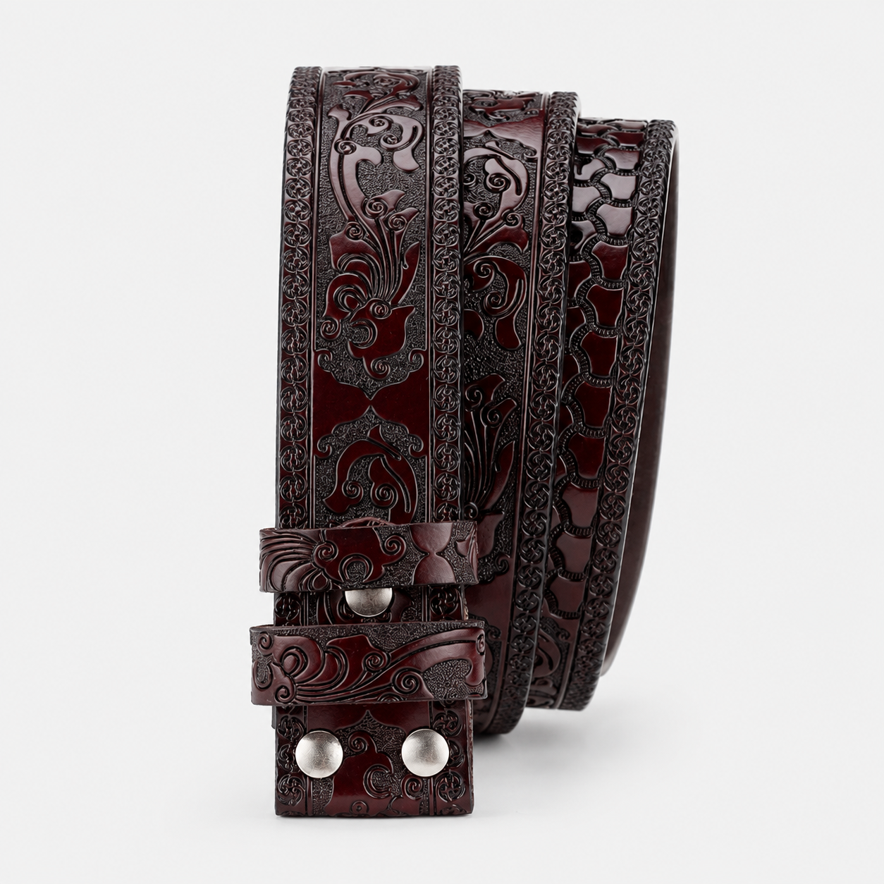 Sangle De Ceinture En Cuir Sans Boucle En Croûte Café Univers Ceinture