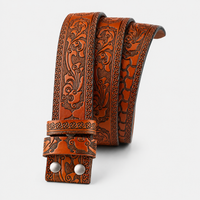 Sangle De Ceinture En Cuir Sans Boucle En Croûte Orange Univers Ceinture