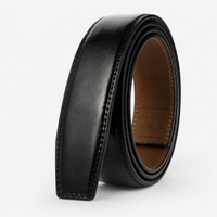 Sangle De Ceinture Noire Sans Boucle En Cuir De Vachette Univers Ceinture