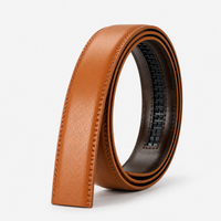 Sangle De Ceinture Sans Boucle En Cuir Orange Univers Ceinture