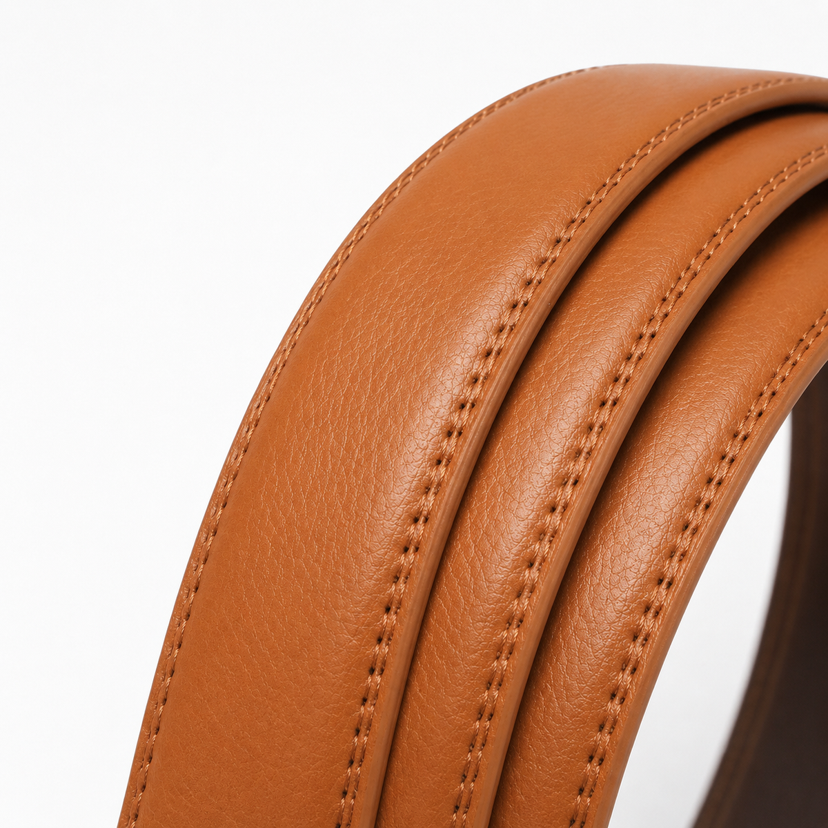 Sangle De Ceinture Sans Boucle En Cuir Orange Univers Ceinture