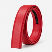 Sangle De Ceinture Sans Boucle En Cuir Rouge Univers Ceinture
