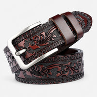 Ceinture En Cuir Sculpté Homme De Vachette Sculptée