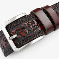 Ceinture En Cuir Sculpté Homme De Vachette Sculptée