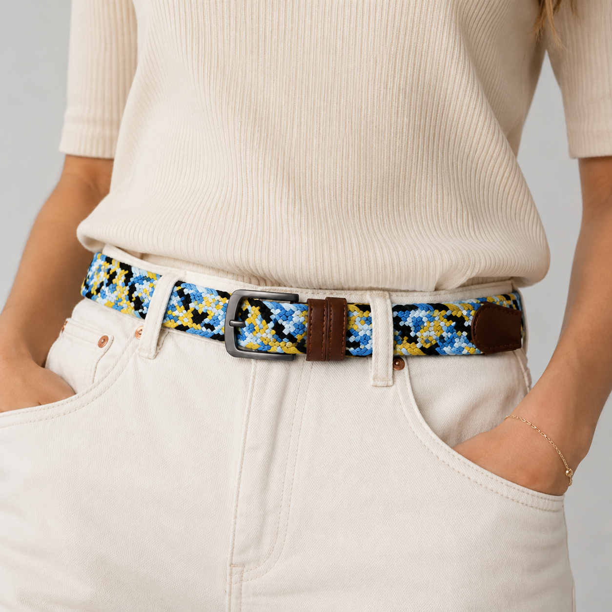 Ceinture Femme Élastique Tressée Motif 1 Portée Univers Ceinture