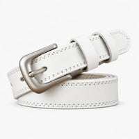 Ceinture Fine En Cuir Blanc