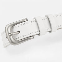 Ceinture Fine En Cuir Blanc