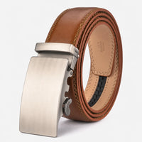 Ceinture Homme En Cuir Marron À Boucle Automatique
