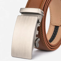 Ceinture Homme En Cuir Marron À Boucle Automatique
