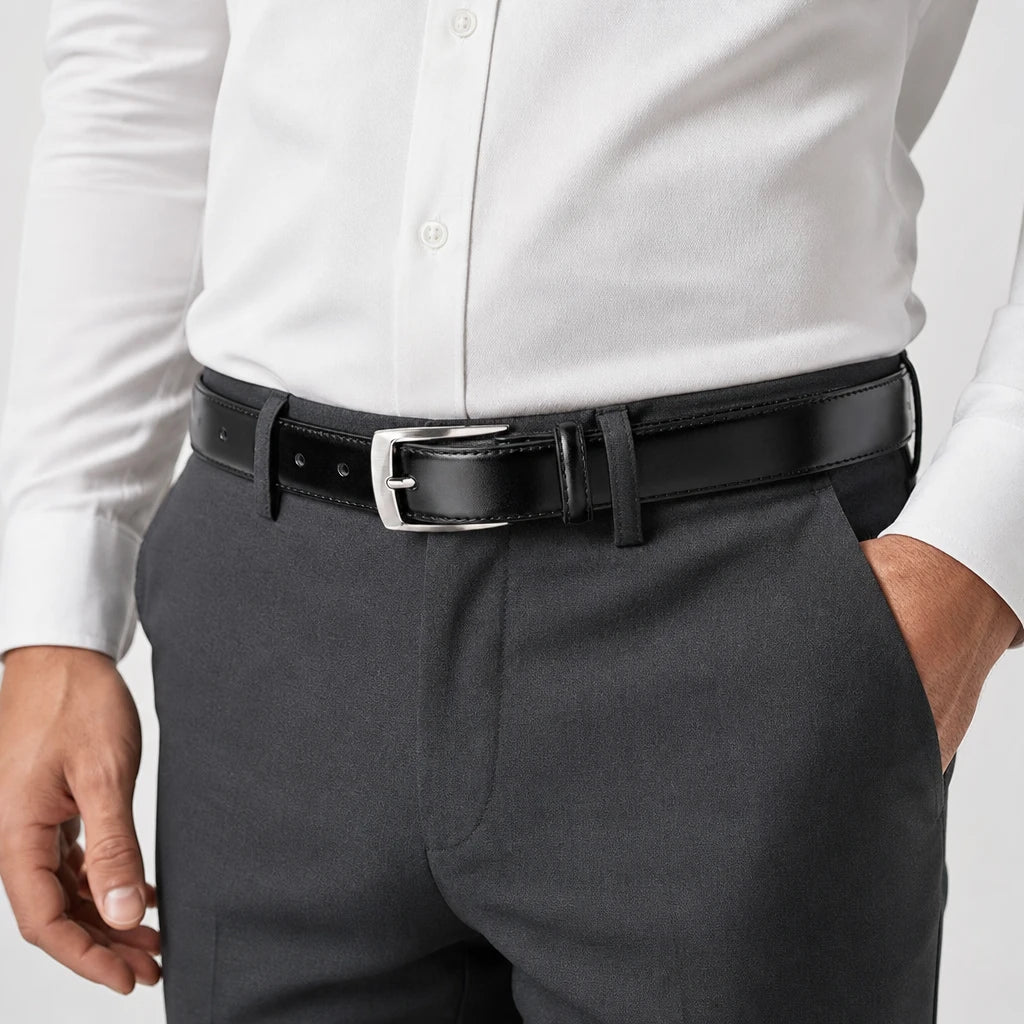 Ceinture Homme En Cuir Noir À Boucle Ardillon