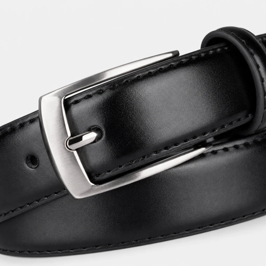Ceinture Homme En Cuir Noir À Boucle Ardillon