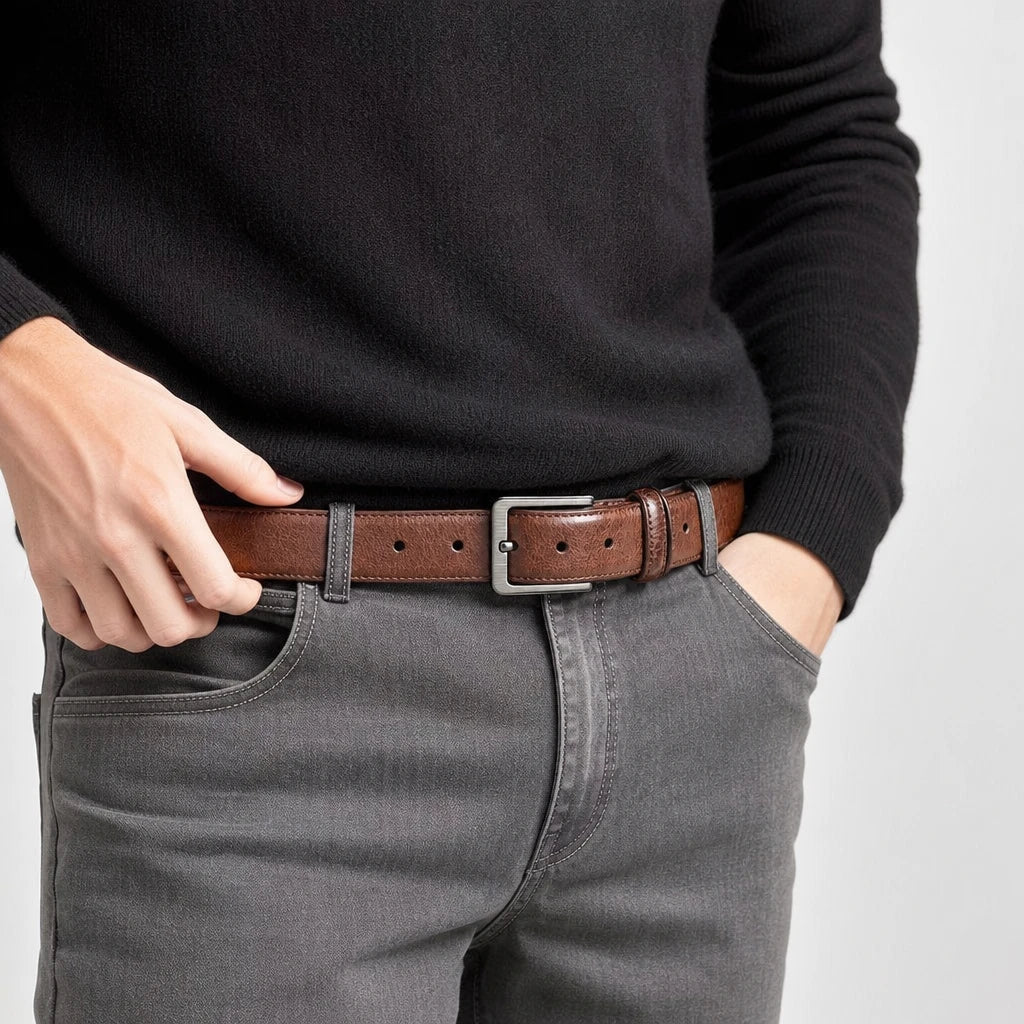 Ceinture Homme Marron En Similicuir À Boucle Ardillon