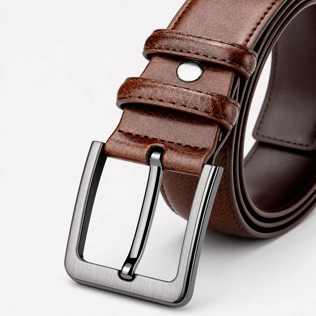 Ceinture Homme Marron En Similicuir À Boucle Ardillon