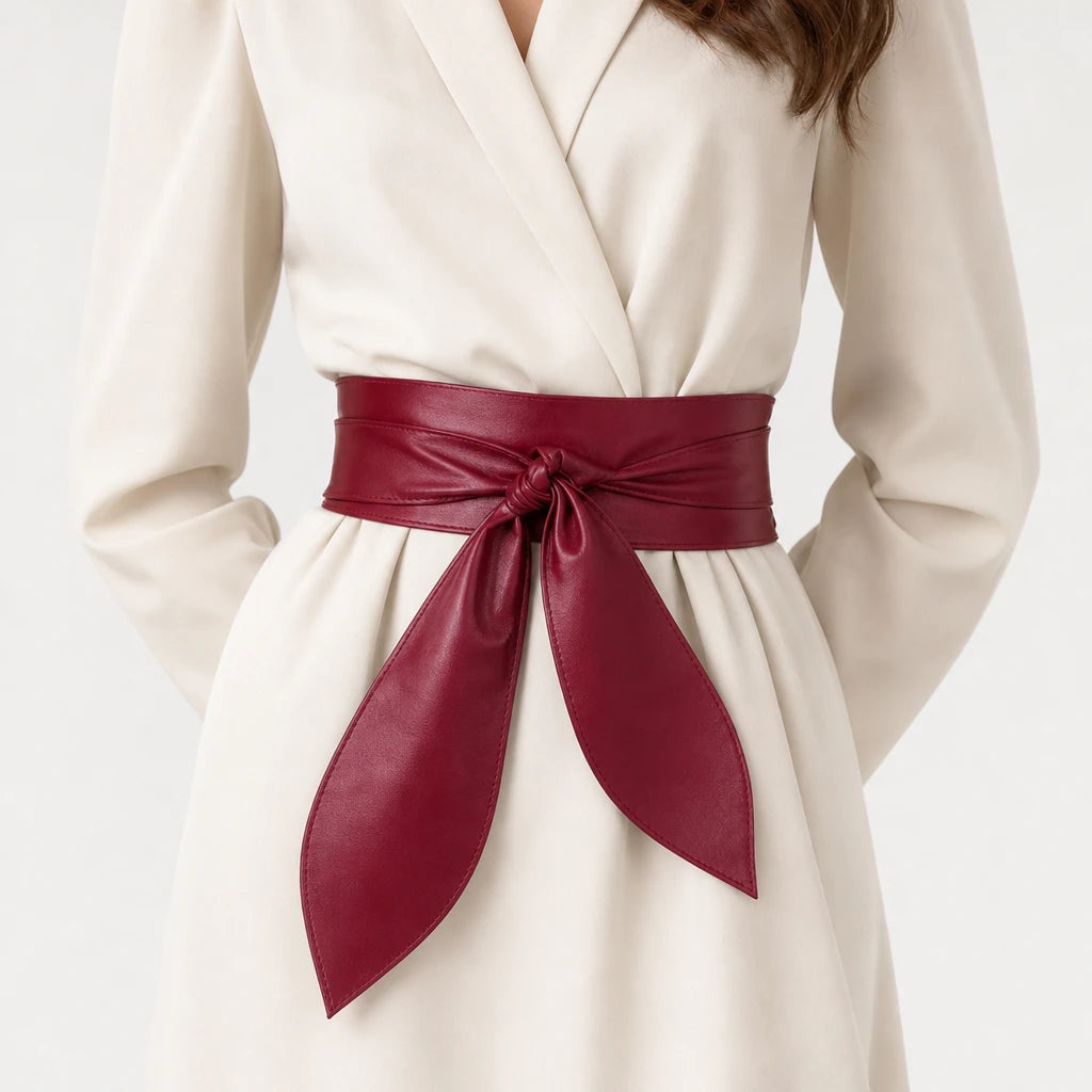 Ceinture Large Bordeaux À Nouer