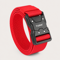 Ceinture Homme Toile Militaire Rouge Univers Ceinture