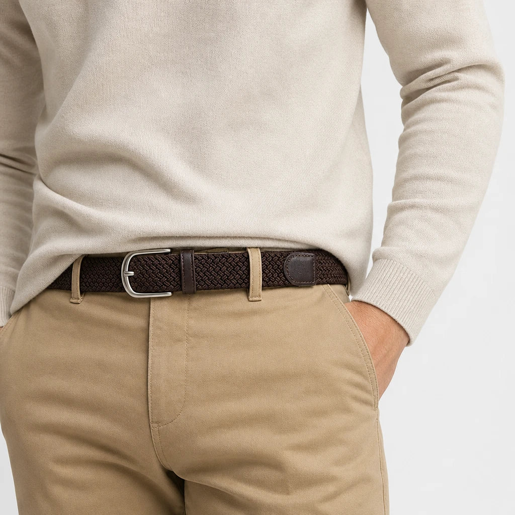 Ceinture Tressée Élastique Sans Trou