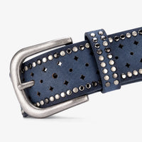 Ceinture Vintage Ajourée En Cuir À Rivets
