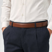 Sangle De Ceinture Marron Sans Boucle En Cuir De Vachette